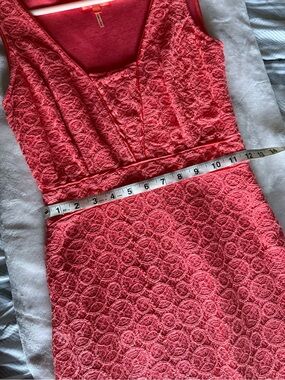 Hale Bob Coral Lace V-Neck Fit & Flare Dress